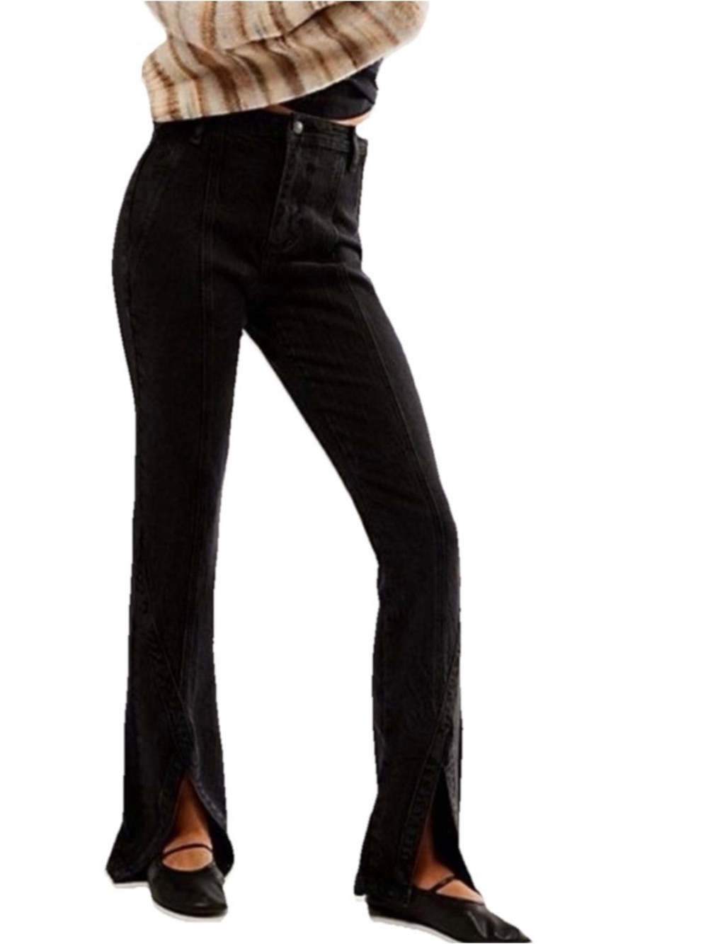 Free People We The Free CRVY Mona Flare Women’s Black Jeans Size 26